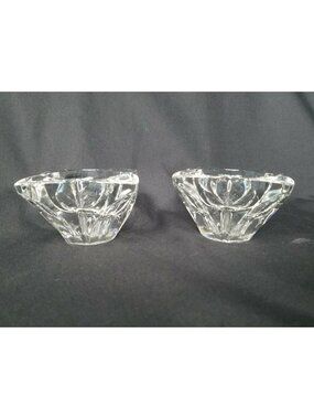Vintage Pair of  Indiana Glass Co. Tulip Taper Candle Holders Petal Shaped